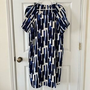 M&S Blue and White Striped Dress